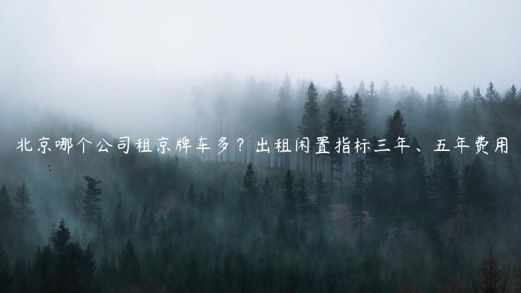 北京哪个公司租京牌车多？出租闲置指标三年、五年费用