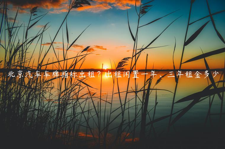 北京汽车车牌指标出租？出租闲置一年、三年租金多少
