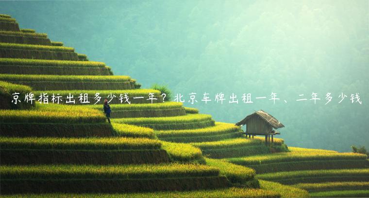 京牌指标出租多少钱一年？北京车牌出租一年、二年多少钱