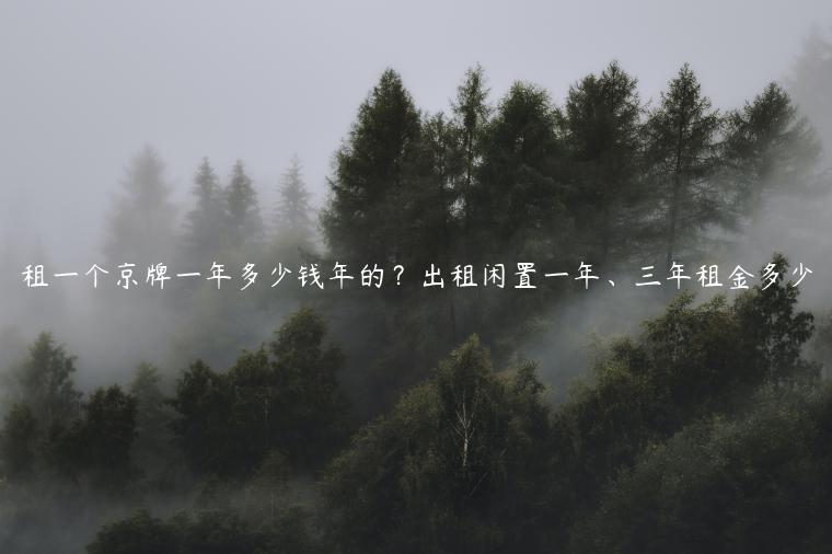 租一个京牌一年多少钱年的？出租闲置一年、三年租金多少