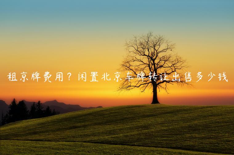 租京牌费用？闲置北京车牌转让出售多少钱