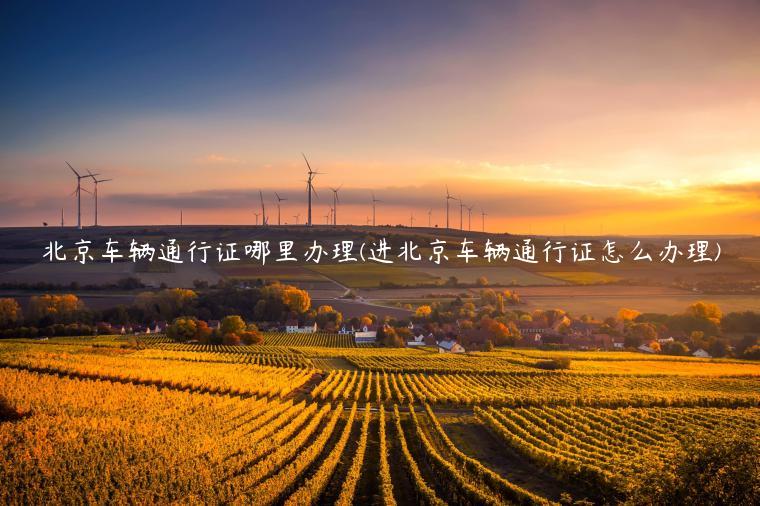 北京车辆通行证哪里办理(进北京车辆通行证怎么办理)
