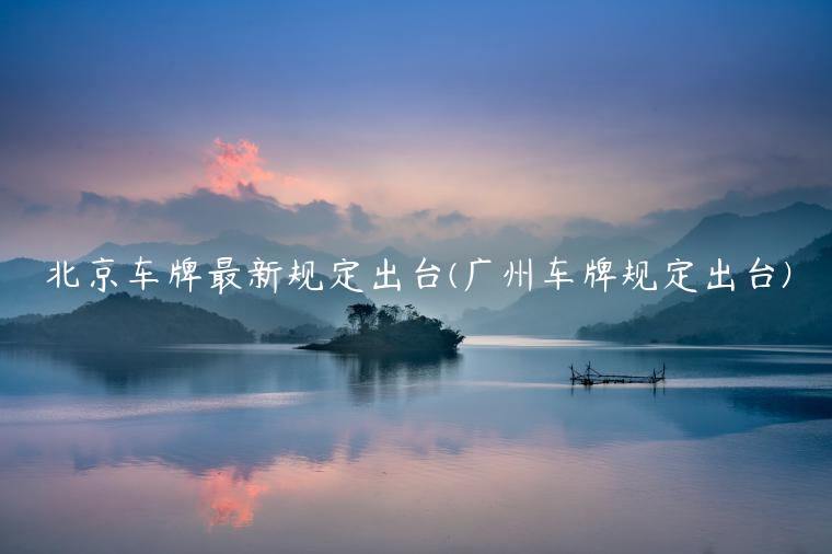北京车牌最新规定出台(广州车牌规定出台)