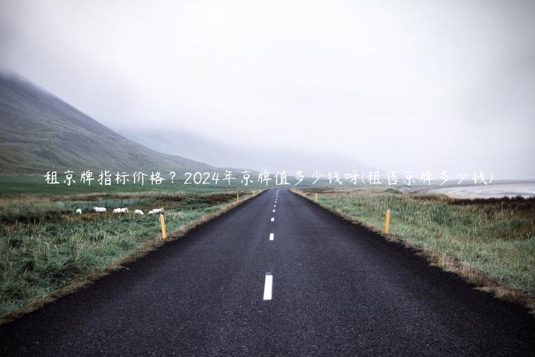 租京牌指标价格？2024年京牌值多少钱呀(租售京牌多少钱)