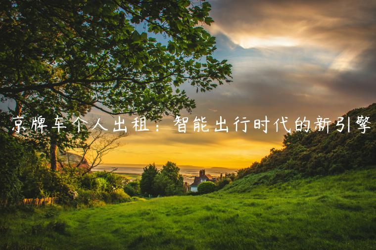 京牌车个人出租：智能出行时代的新引擎