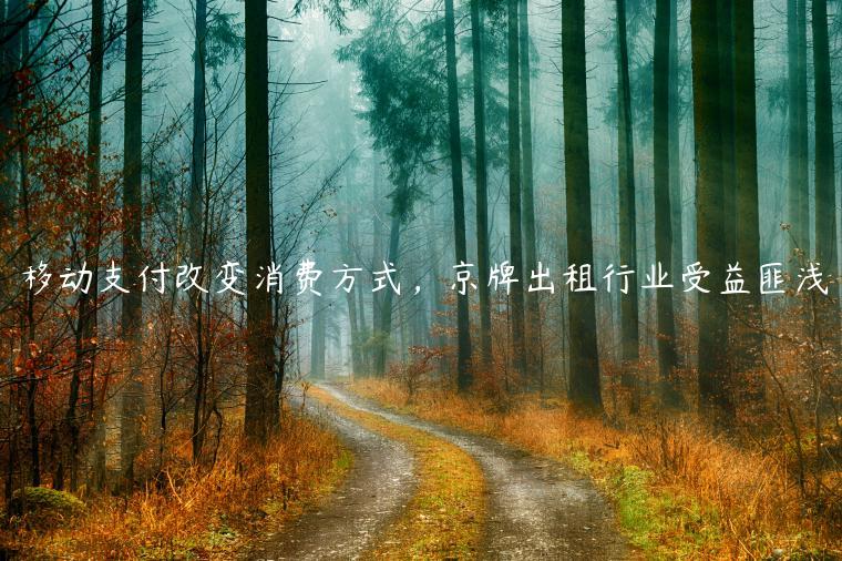 移动支付改变消费方式，京牌出租行业受益匪浅