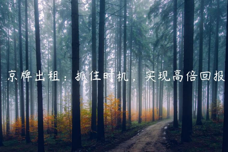 京牌出租：抓住时机，实现高倍回报