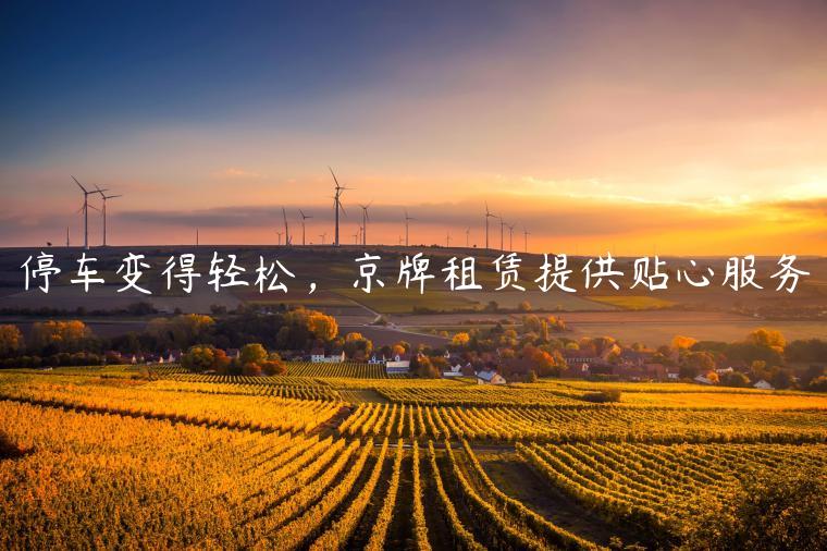 停车变得轻松，京牌租赁提供贴心服务
