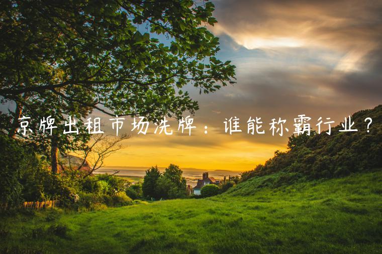 京牌出租市场洗牌：谁能称霸行业？