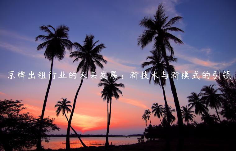 京牌出租行业的未来发展：新技术与新模式的引领