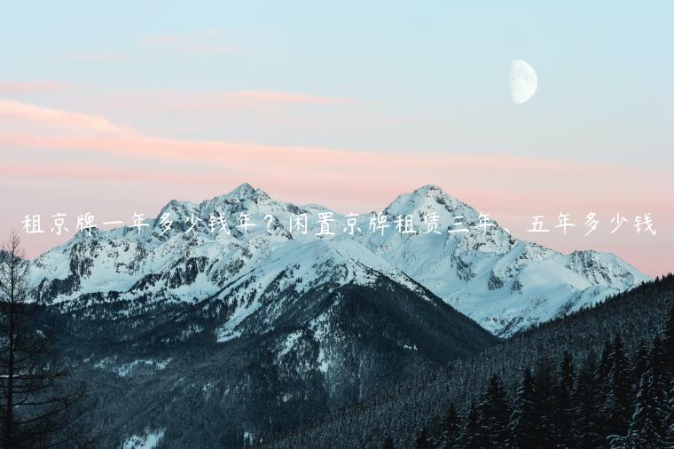 租京牌一年多少钱年？闲置京牌租赁三年、五年多少钱