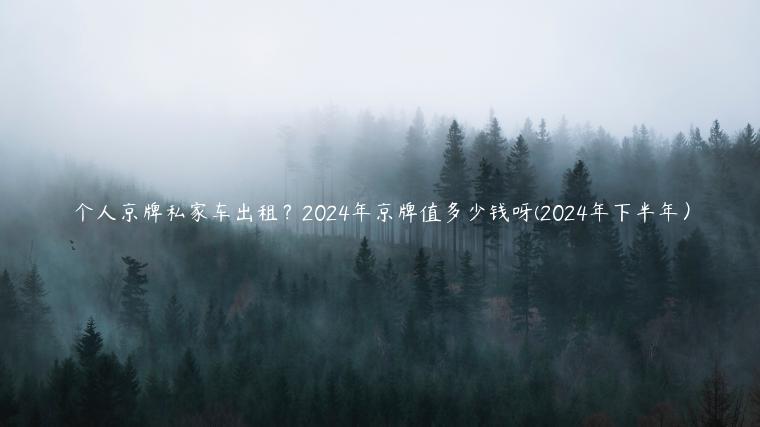 个人京牌私家车出租？2024年京牌值多少钱呀(2024年下半年）
