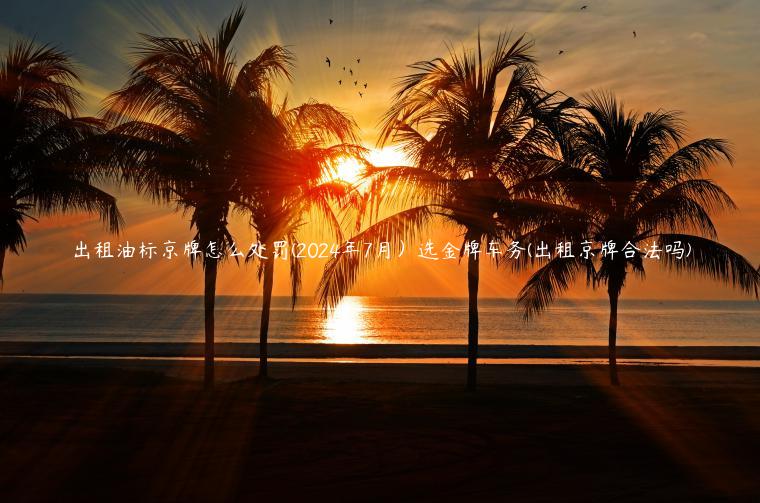 出租油标京牌怎么处罚(2024年7月）选金牌车务(出租京牌合法吗)