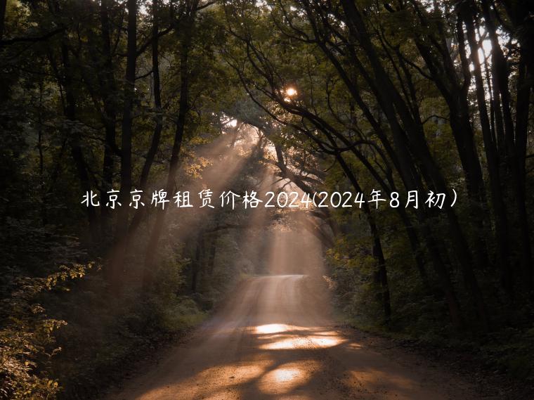 北京京牌租赁价格2024(2024年8月初）