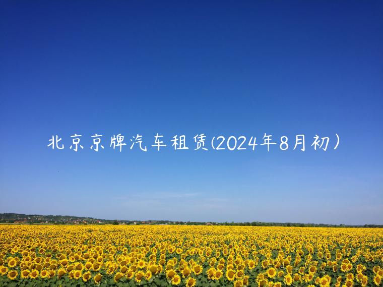 北京京牌汽车租赁(2024年8月初）
