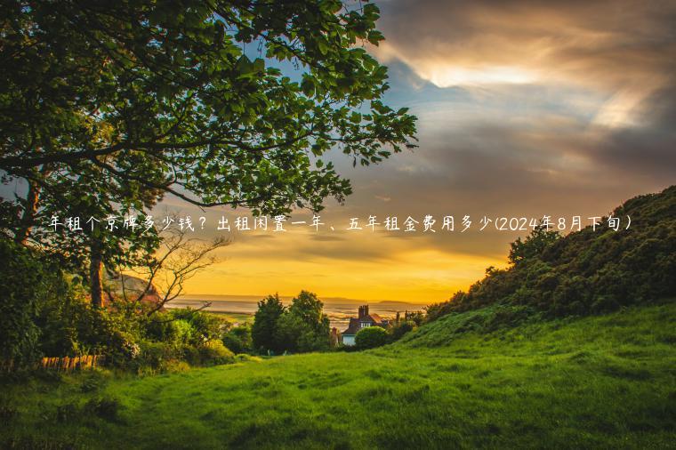 年租个京牌多少钱？出租闲置一年、五年租金费用多少(2024年8月下旬）