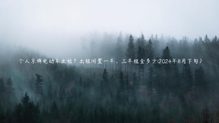 个人京牌电动车出租？出租闲置一年、三年租金多少(2024年8月下旬）
