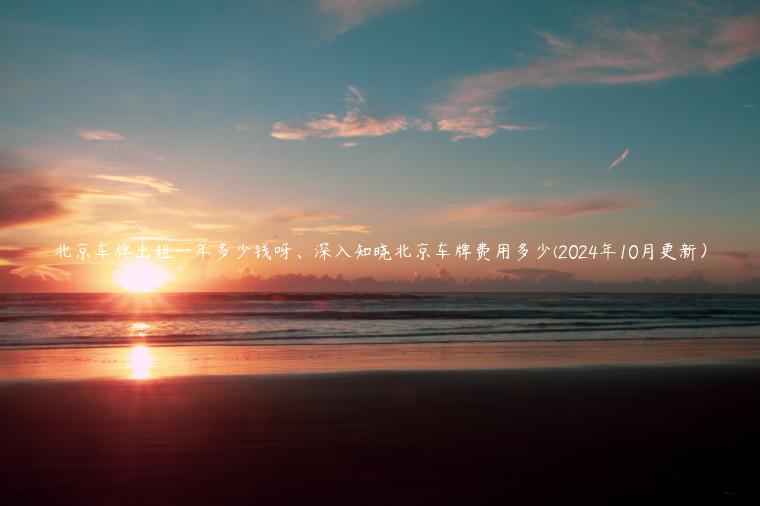 北京车牌出租一年多少钱呀、深入知晓北京车牌费用多少(2024年10月更新）