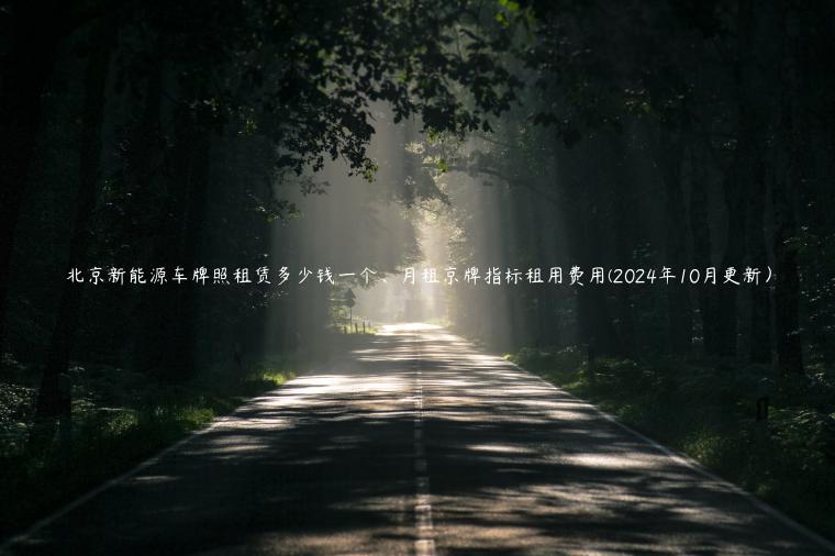 北京新能源车牌照租赁多少钱一个、月租京牌指标租用费用(2024年10月更新）