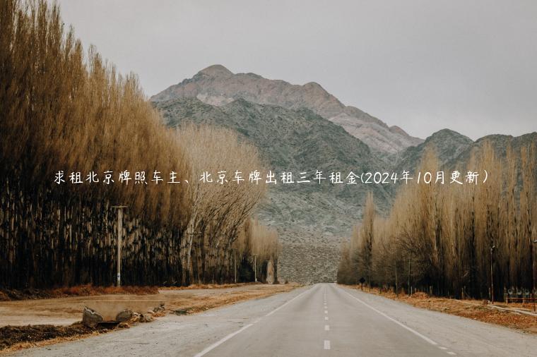 求租北京牌照车主、北京车牌出租三年租金(2024年10月更新）