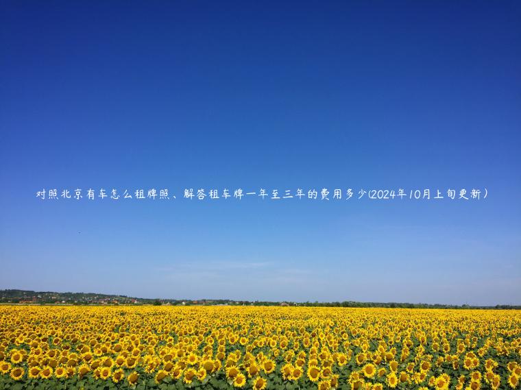 对照北京有车怎么租牌照、解答租车牌一年至三年的费用多少(2024年10月上旬更新）