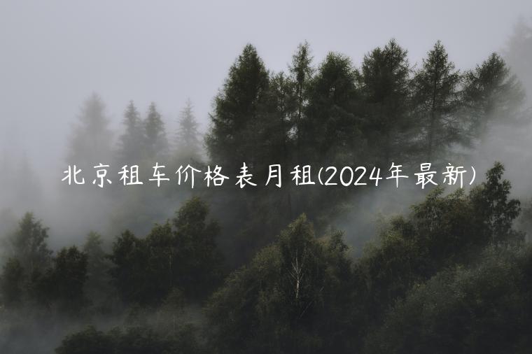 北京租车价格表月租(2024年最新)