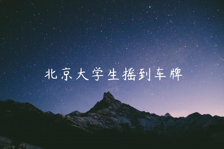 北京大学生摇到车牌