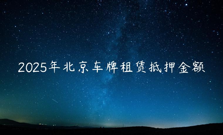 2025年北京车牌租赁抵押金额