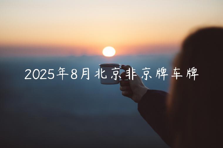 2025年8月北京非京牌车牌